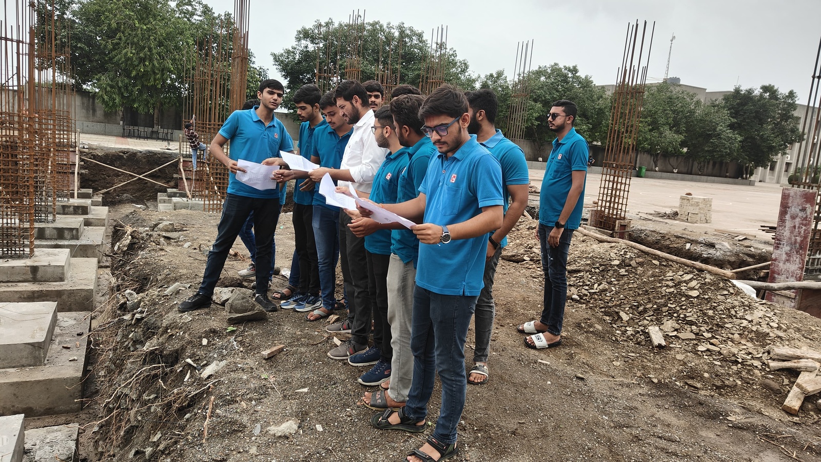 Photos of Field Visit to Auditorium Construction Site